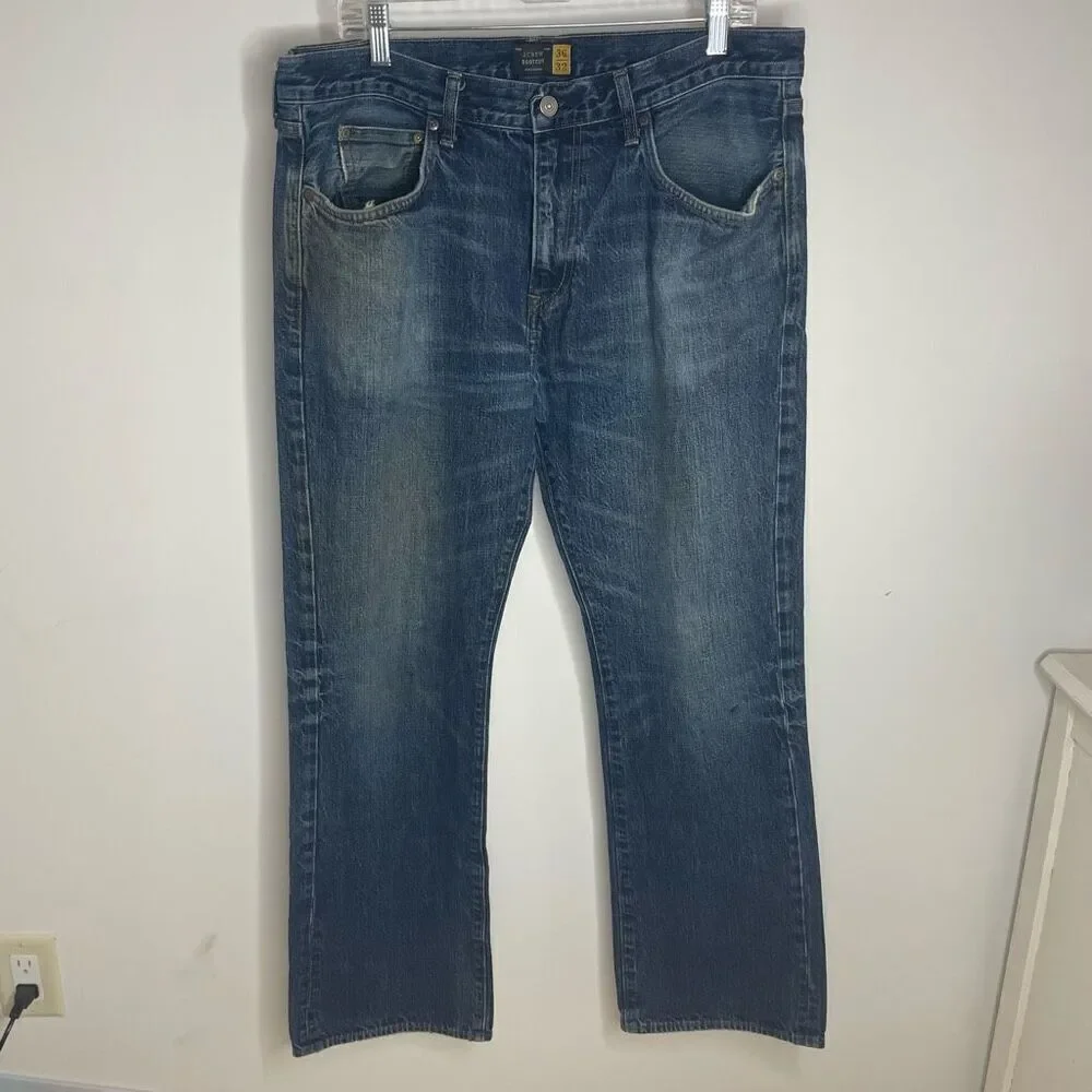 J Crew Bootcut Medium Wash Jeans Mens‎ 36x32 Read